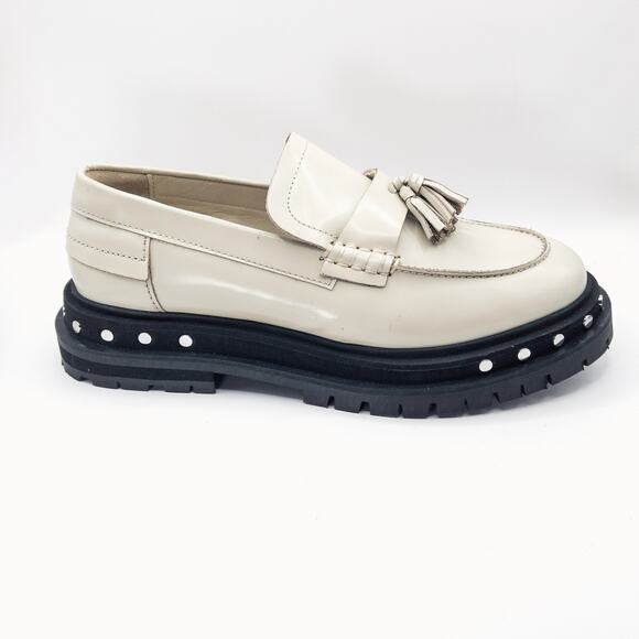 Free People Women’s Teagan Loafers Light Academia Minimalist Cream Platform 9.5 - Picture 8 of 14